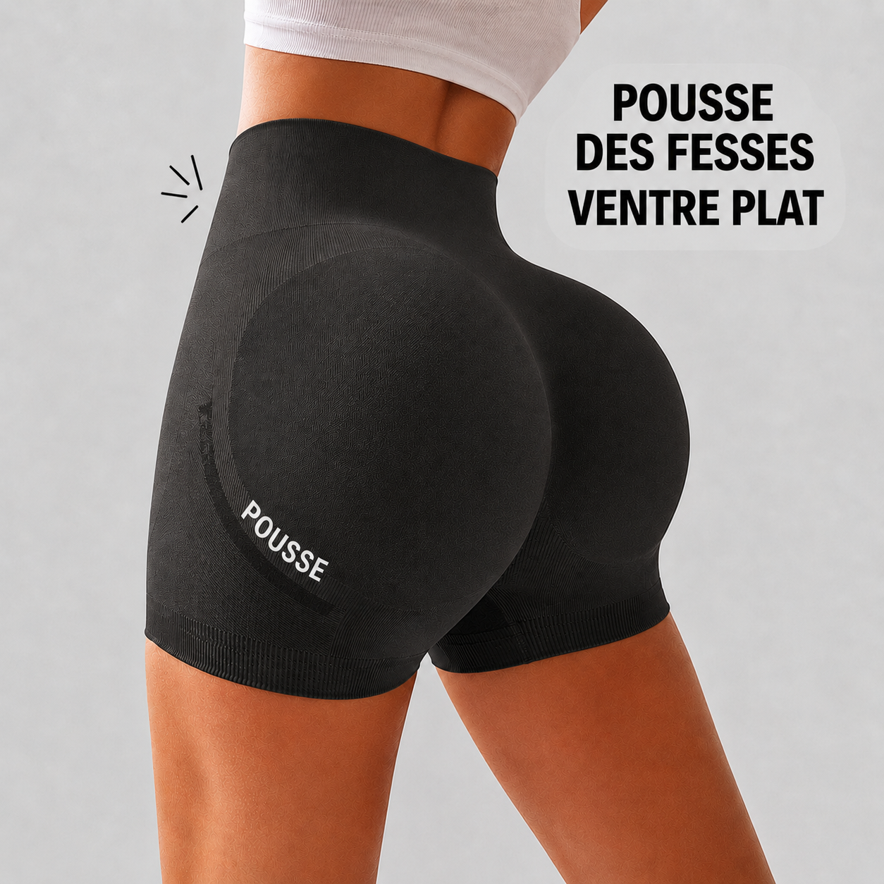 Short Gainant Contrôle du Ventre & Effet Push-Up